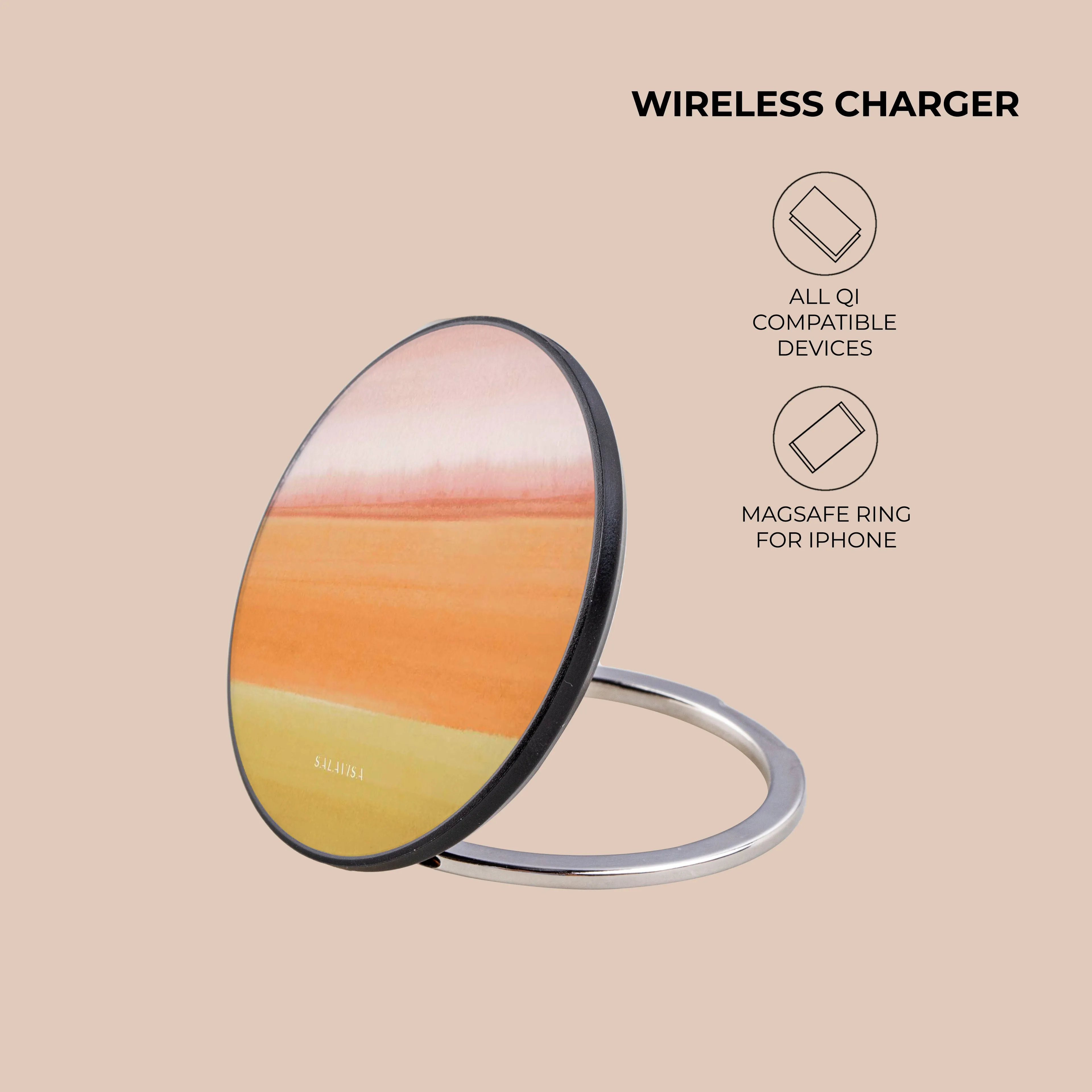 Orange Sunset Tie Dye Wireless Charger