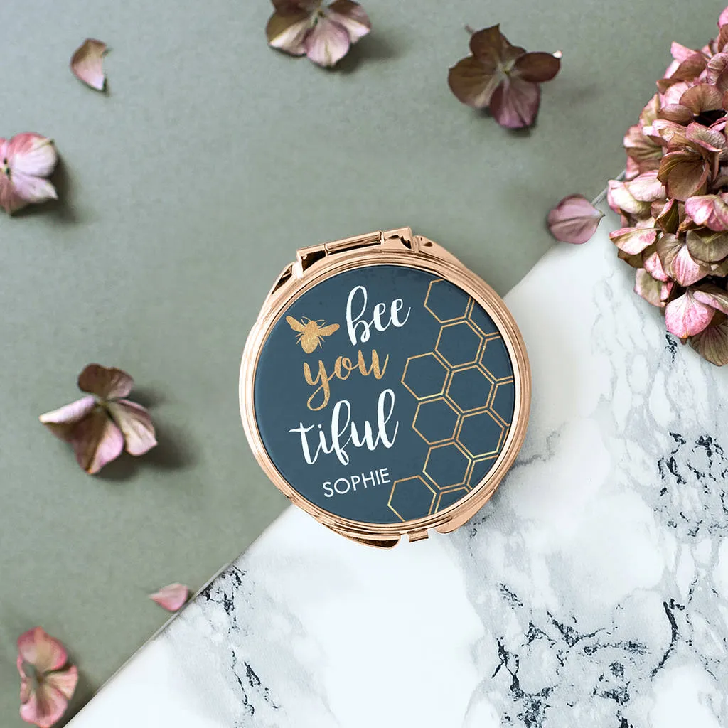 Personalised Bee You Tiful Rose Gold Mirror