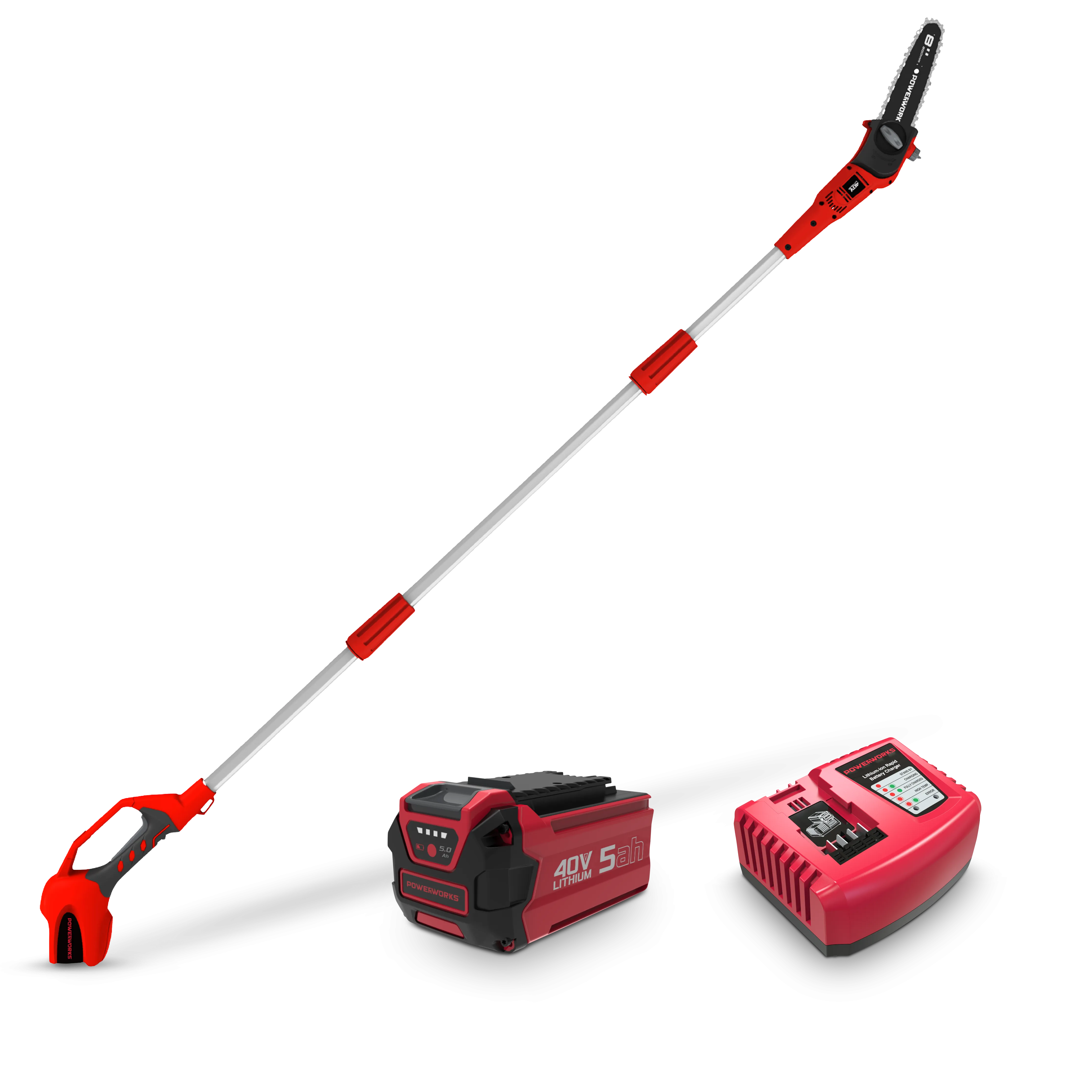Powerworks 40V pole saw 5ah kit
