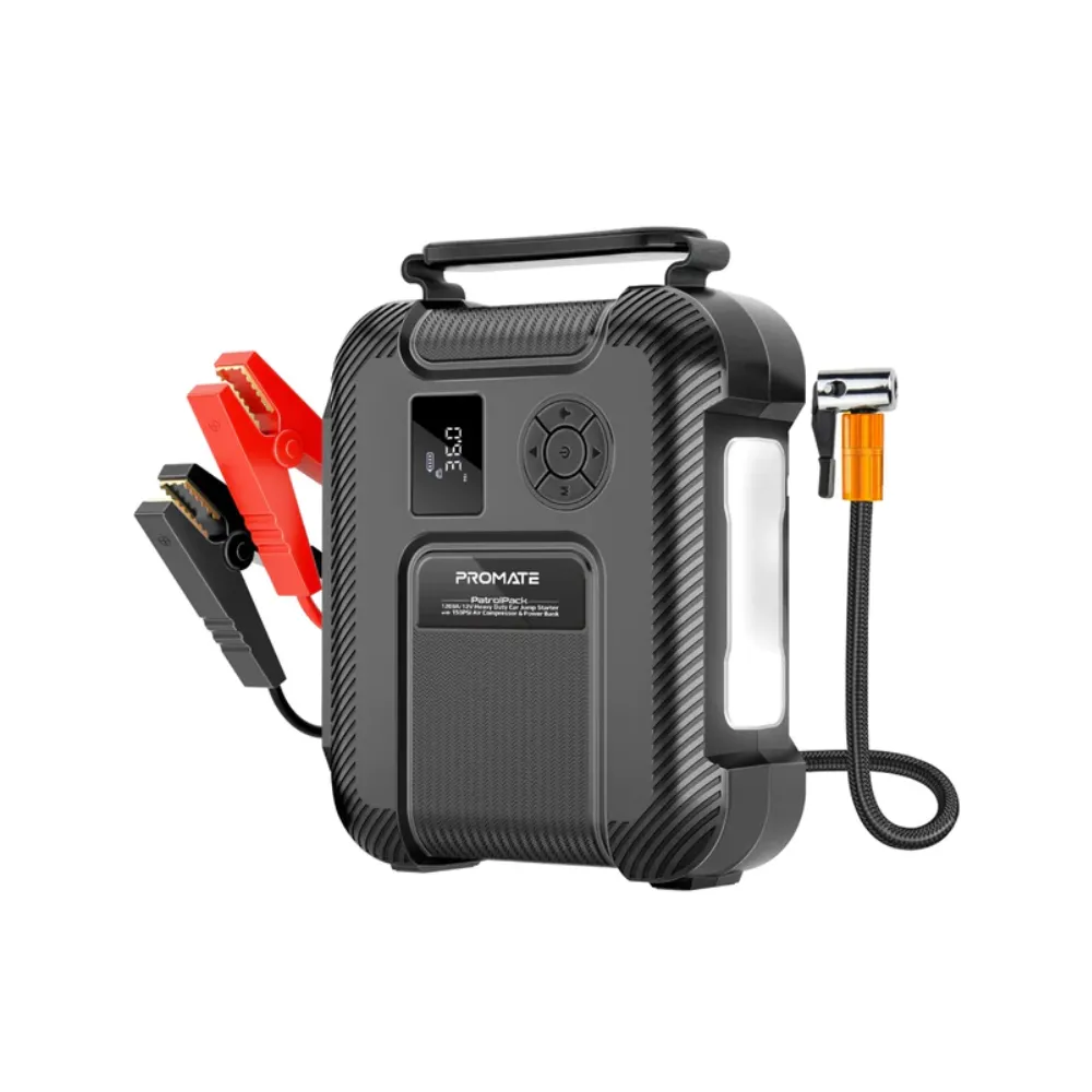 Promate PatrolPack Heavy Duty Car Jump Starter Air Compressor & Power Bank