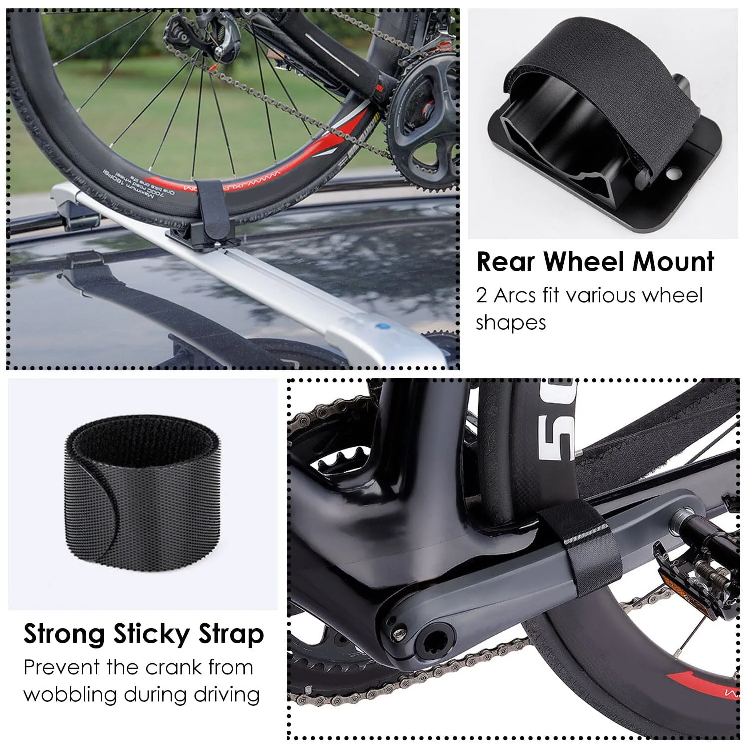 Quick Release Bike Fork Block Mount Rack for Car Roof