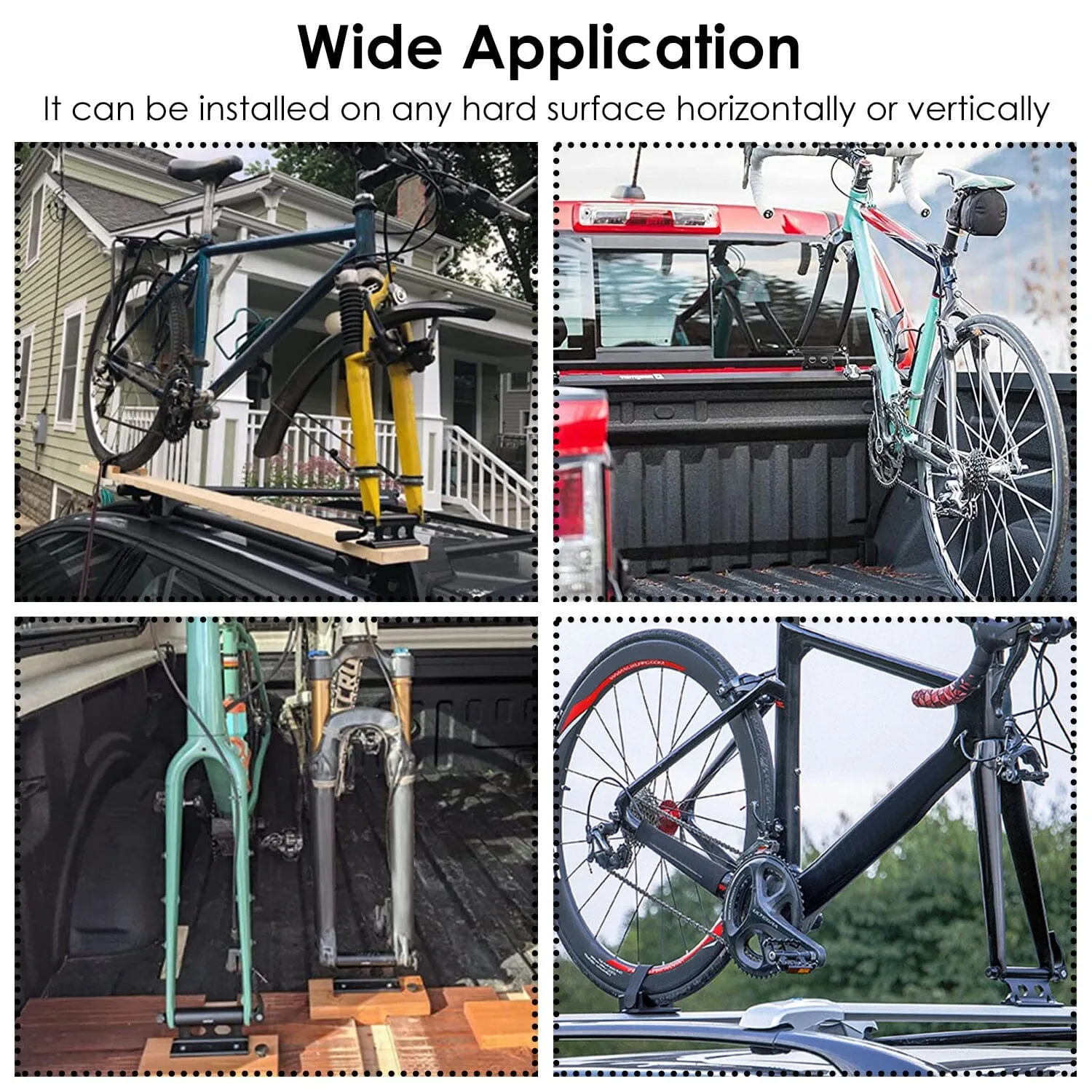 Quick Release Bike Fork Block Mount Rack for Car Roof