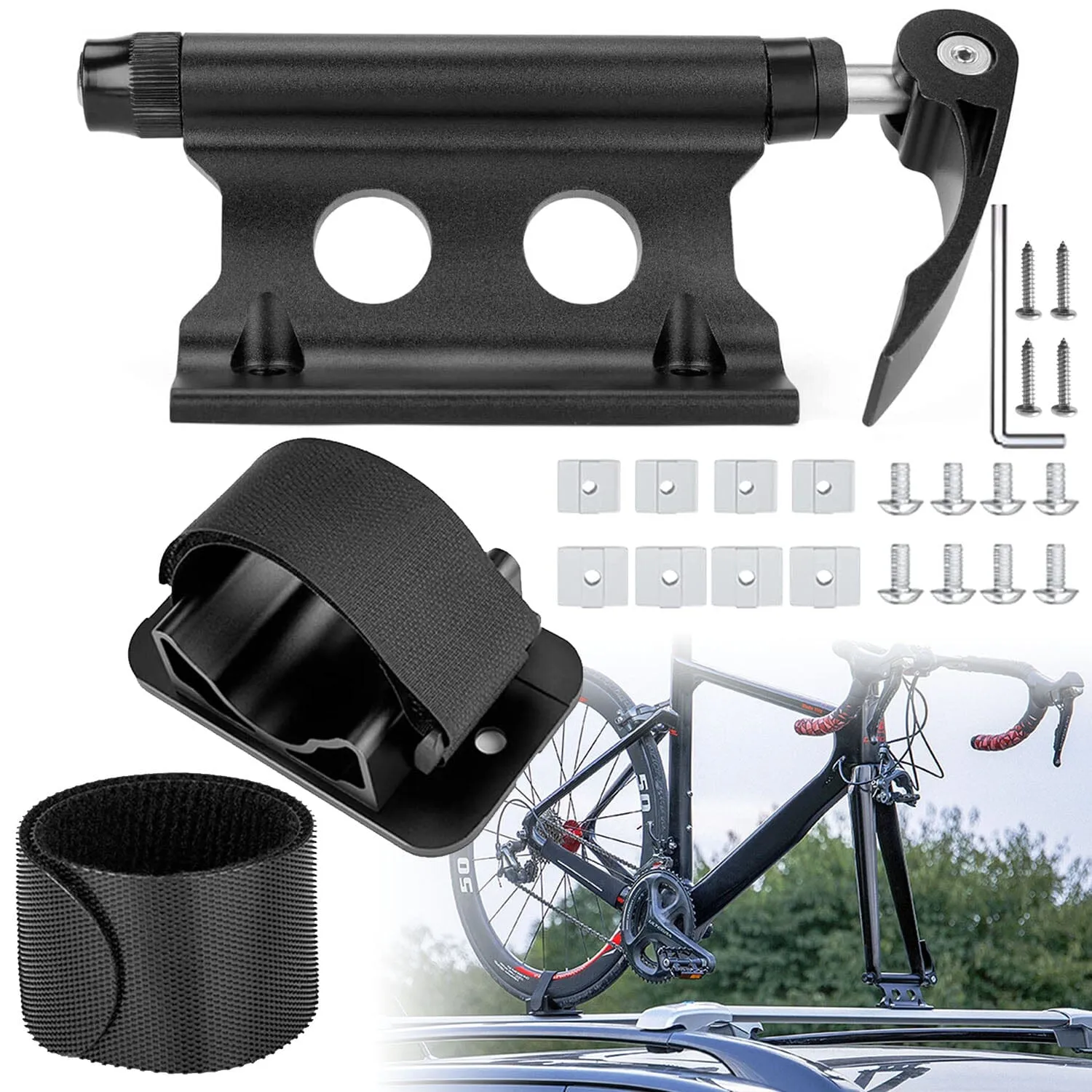 Quick Release Bike Fork Block Mount Rack for Car Roof