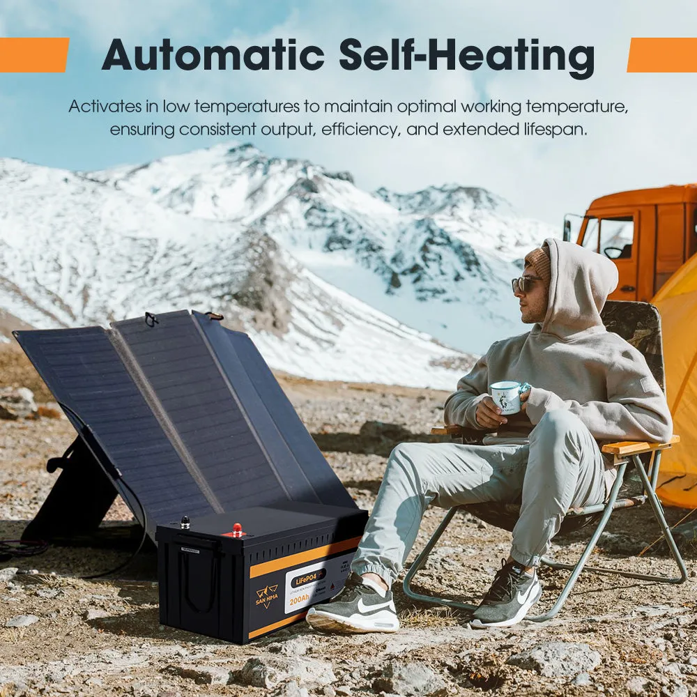 San Hima 12V 200Ah Lithium Iron Phosphate Battery Self-heating   12V Control Box