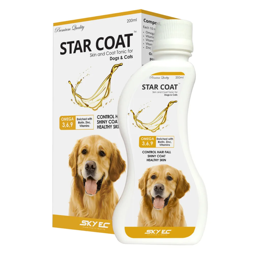 Skyec Star Premium Omega 3   6 Syrup for Dogs and Cats - Coat Health Optimizer