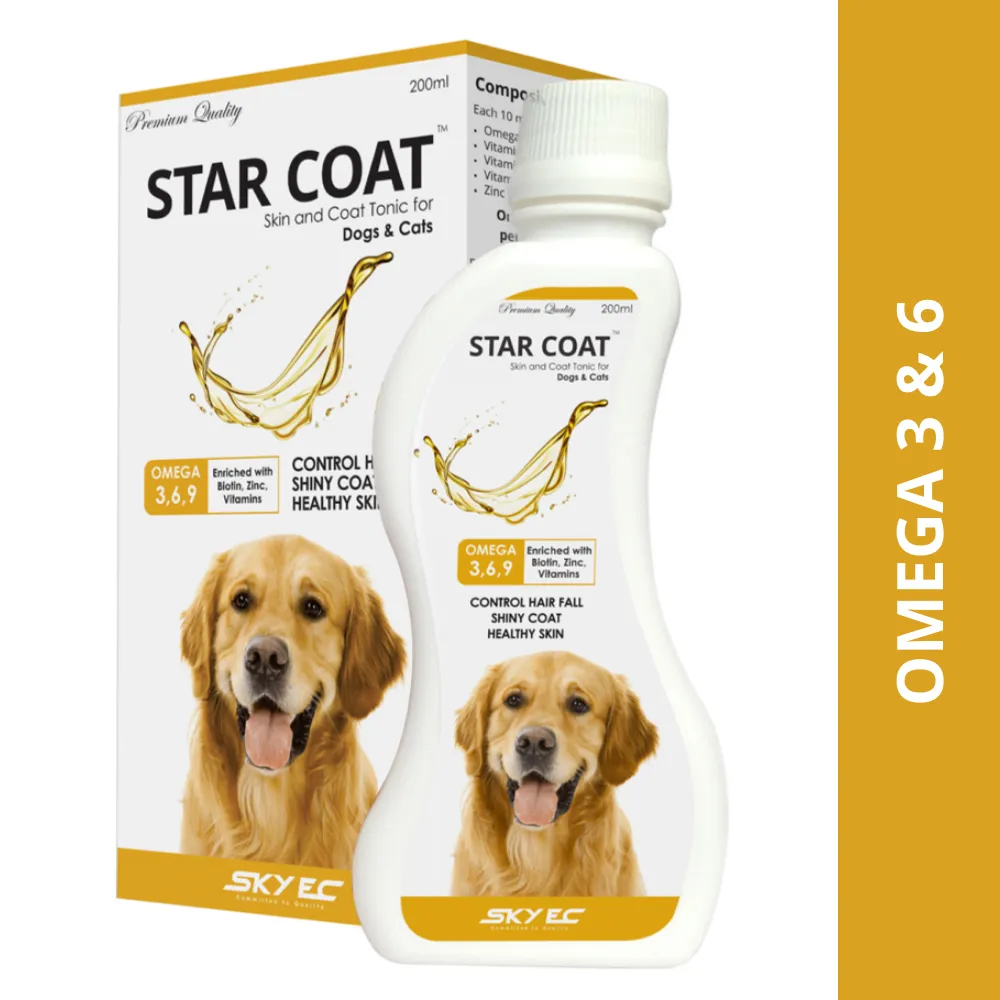 Skyec Star Premium Omega 3   6 Syrup for Dogs and Cats - Coat Health Optimizer