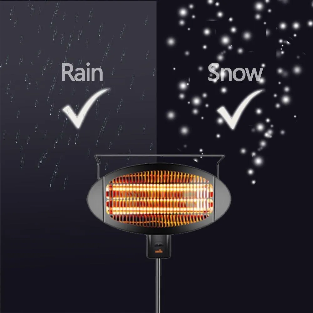 Sundate Halogen Patio Heater, Indoor/Outdoor Electric Vertical Heater with 3 Power Levels, PHP-1500DI