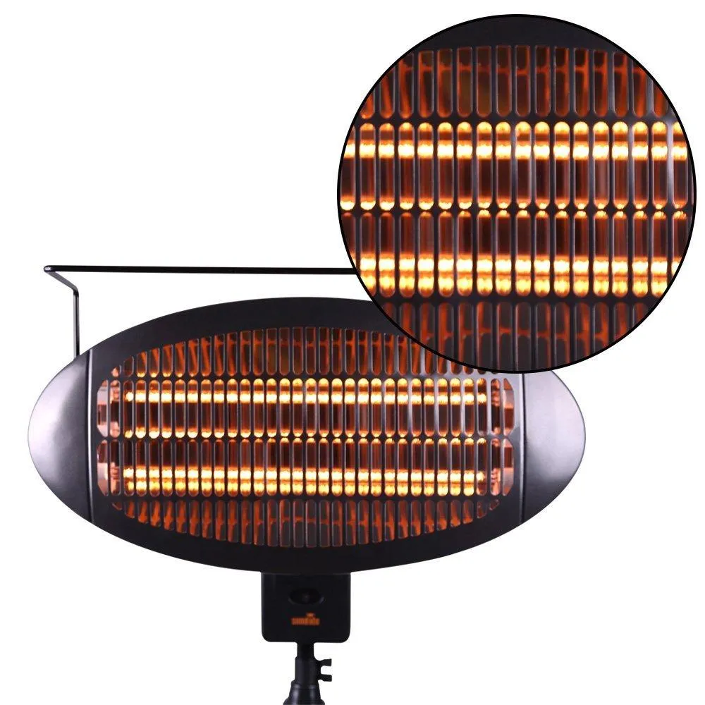 Sundate Halogen Patio Heater, Indoor/Outdoor Electric Vertical Heater with 3 Power Levels, PHP-1500DI