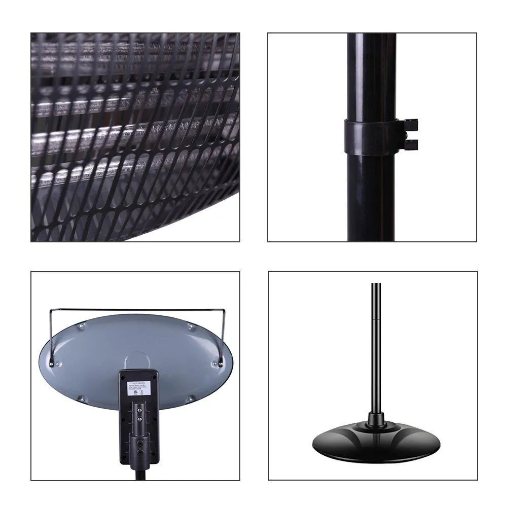 Sundate Halogen Patio Heater, Indoor/Outdoor Electric Vertical Heater with 3 Power Levels, PHP-1500DI