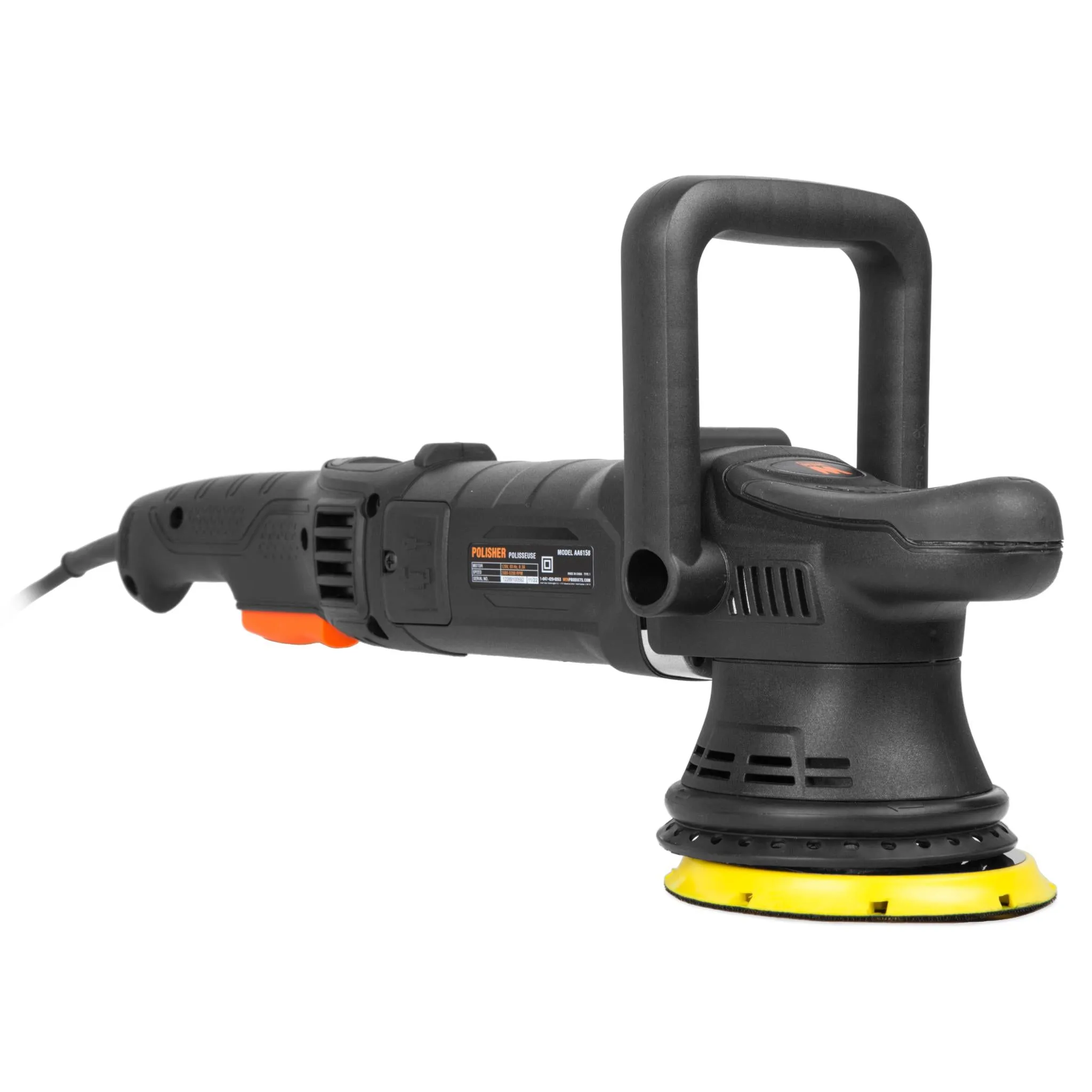WEN AA6158 5-Inch 8-Amp Professional Grade Dual Action Polisher with Paddle Switch, 15mm Throw and LED Display