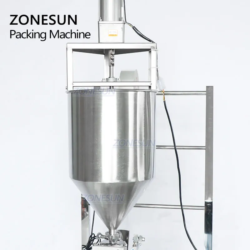 ZONESUN Automatic Oil Chili Sauce Bagged Salad Ketchup Tomato Paste Sachet Cream Liquid Pouch Filling Mixing And Sealing Machine